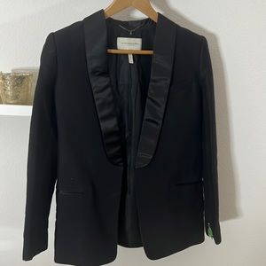 BCBG MaxAzria Runway Tuxedo Jacket/Blazer with Silk lapel collar -Size XS